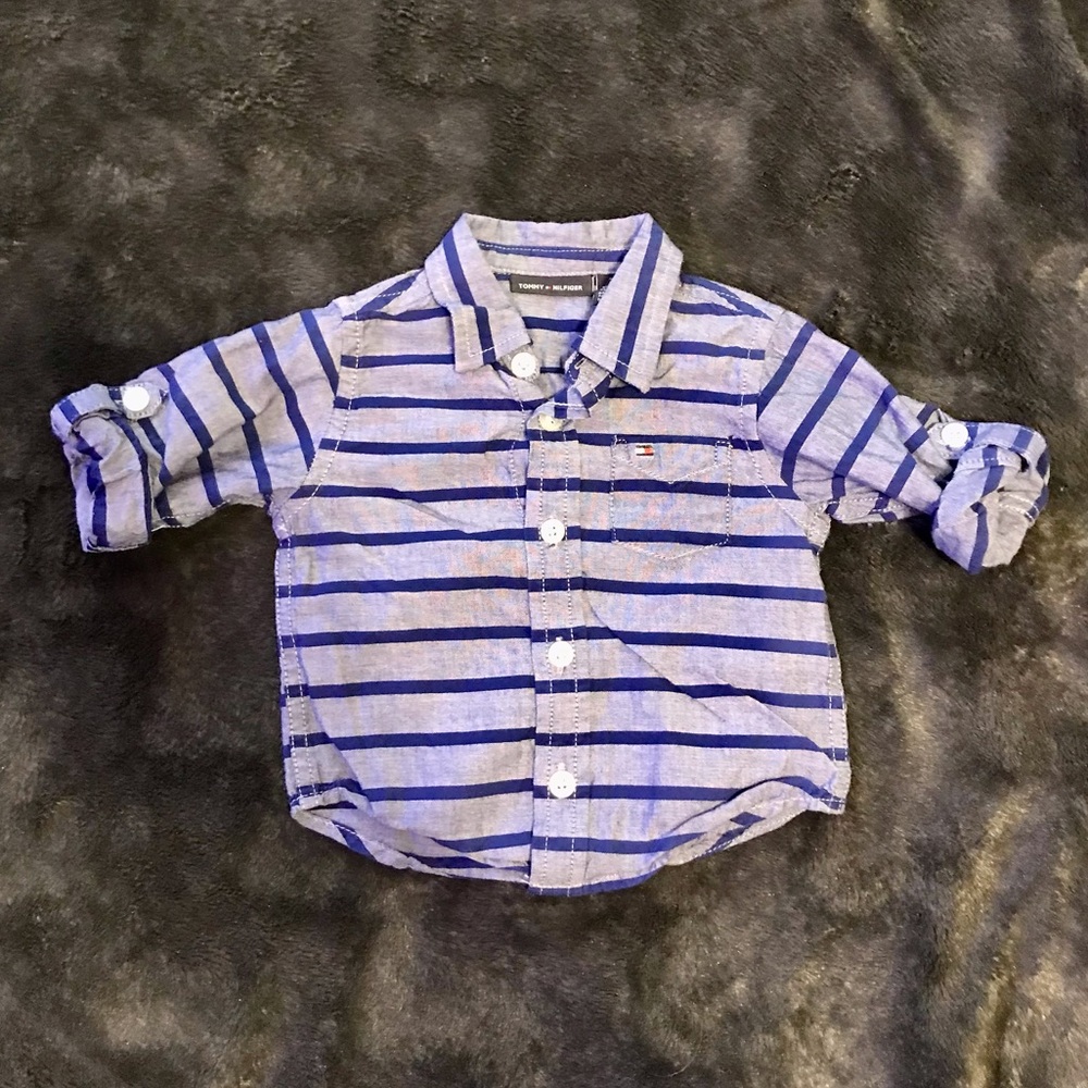 Tommy Hilfiger Striped Button-Up Long Sleeve Shirt